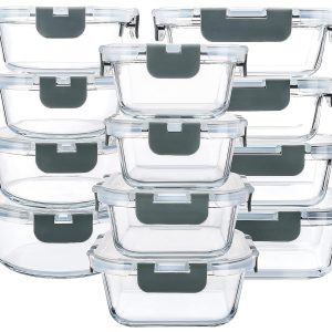 🧊 24-Piece Glass Food Storage Set – Airtight, Oven & Microwave Safe